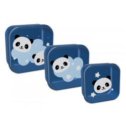 Caja de almuerzo 3 en 1 pandas