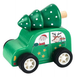 Coche de madera de Navidad Verde