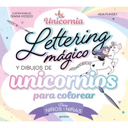 Lettering magico y dibujos de unicornios