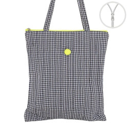 Bolsa vichy negro y flúor