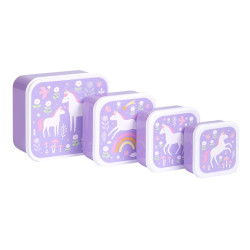 Set 4 caja almuerzo unicornio A Little Lovely Company