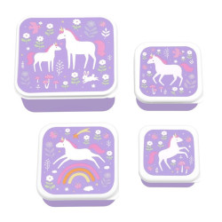 Set 4 caja almuerzo unicornio A Little Lovely Company