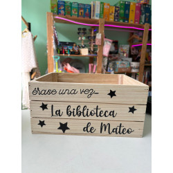 Caja de madera "la biblioteca de"