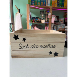 Caja de madera "la biblioteca de"