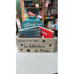 Caja de madera "la biblioteca de"