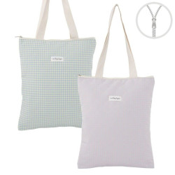 Bolsa de tela vichy personalizable
