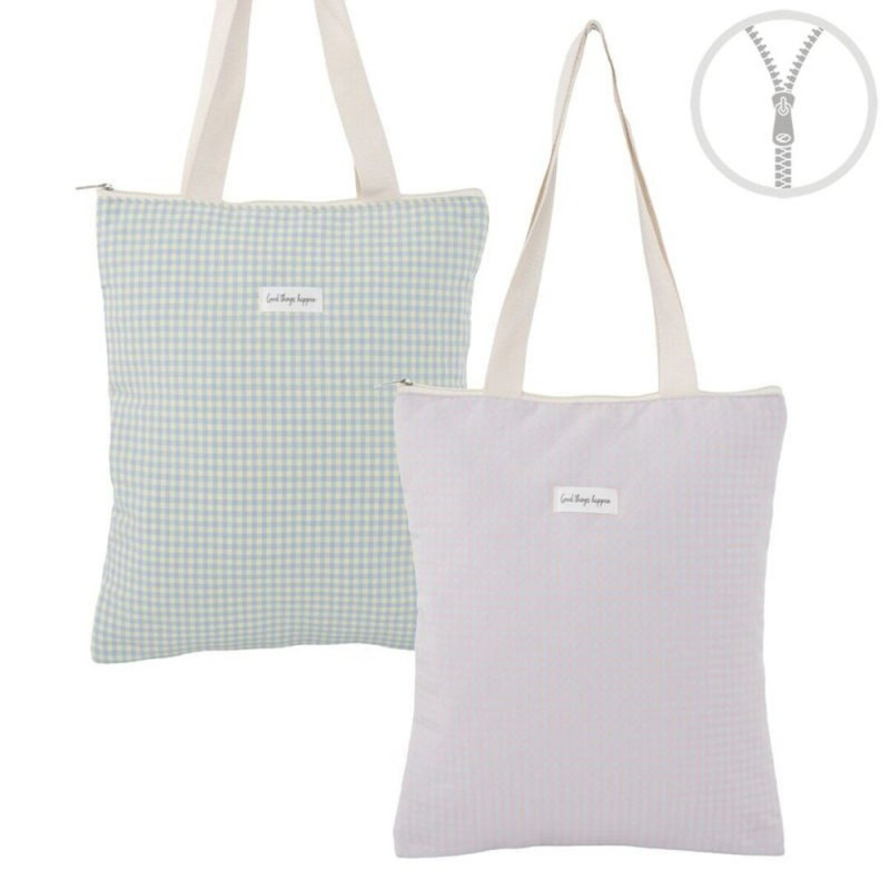 Bolsa de tela vichy personalizable Bolsa de tela vichy personalizable