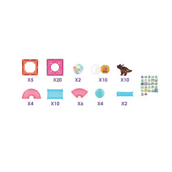 Juego Magnético Luminoso Dino 73 Pcs