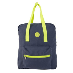 Mochila adulto bicolor marino/flúor