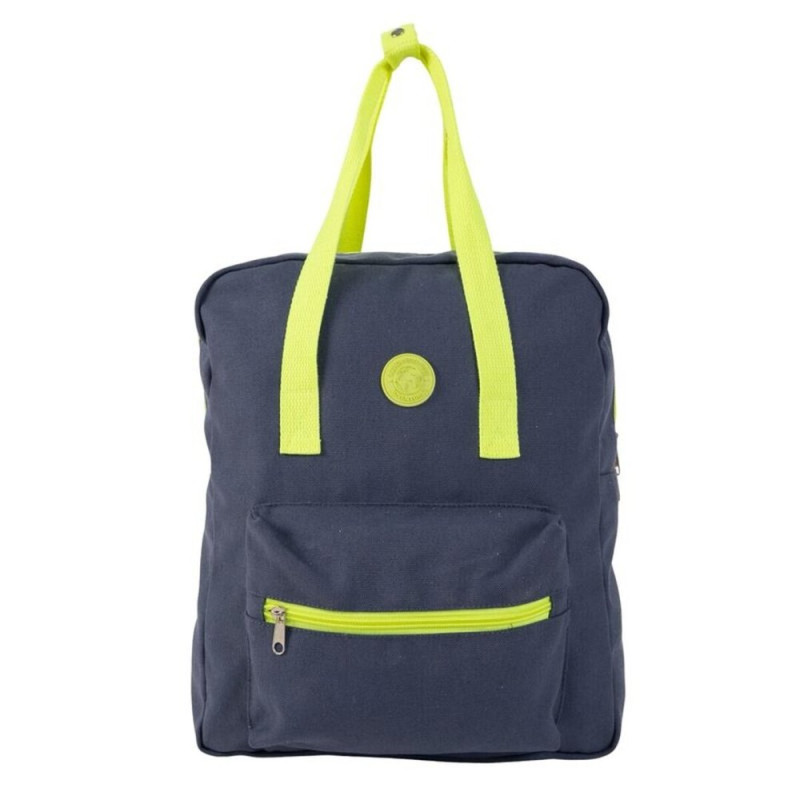 Mochila adulto bicolor marino/flúor