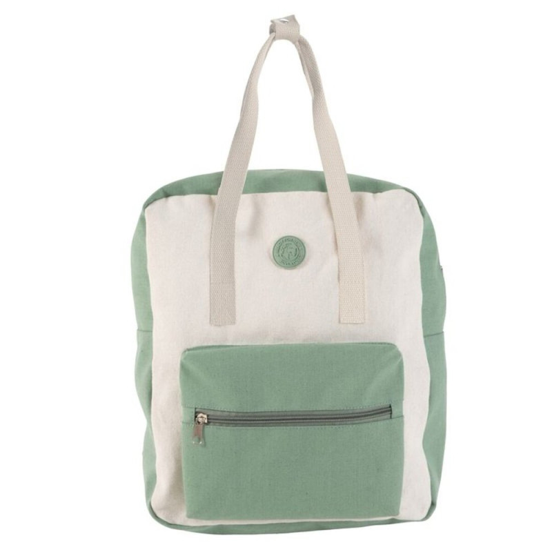 Mochila adulto bicolor verde/natural