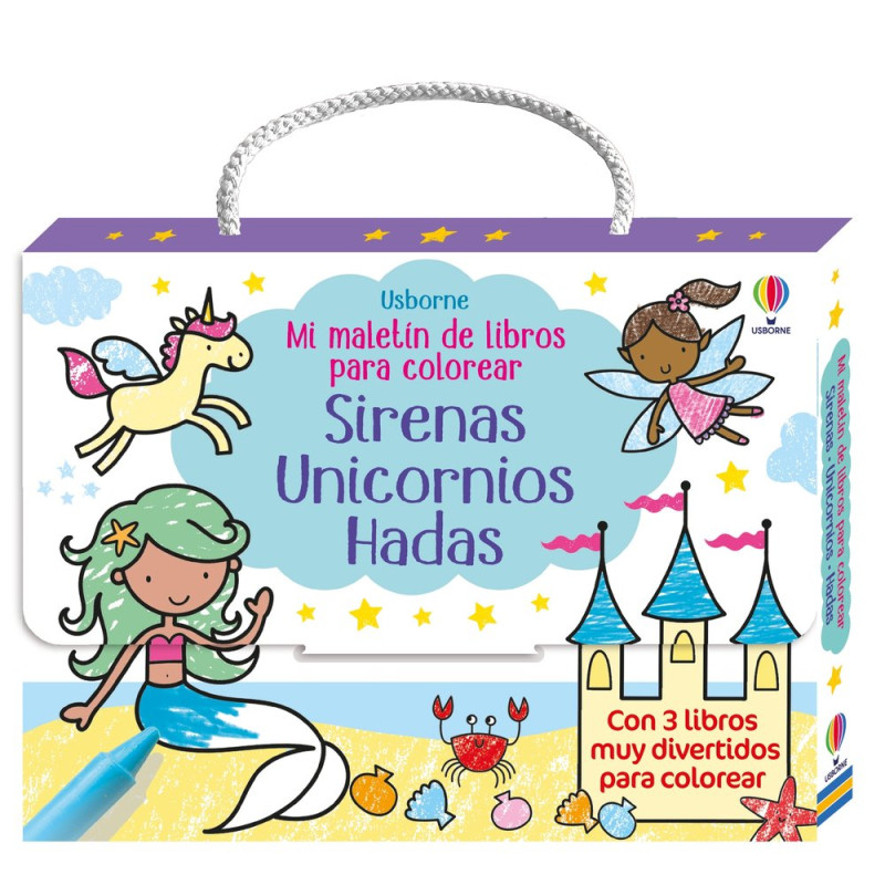 Mi maletín de libros para colorear: Sirenas, Unicornios, Hadas