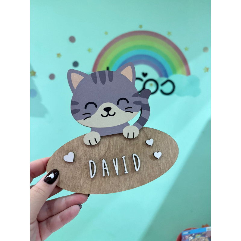 Placa personalizada gato