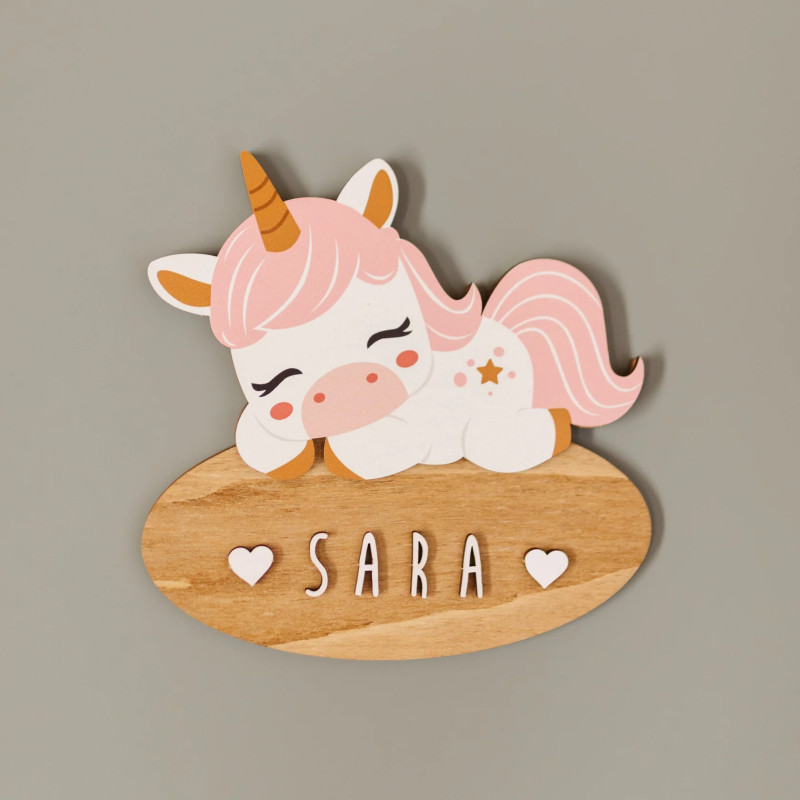 Placa personalizada unicornio