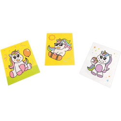 Kit pinta con arena de colores unicornios
