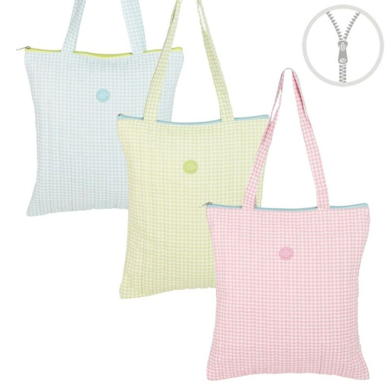 Bolsa con cremallera vichy pastel