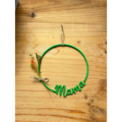 Corona mamá con flor seca