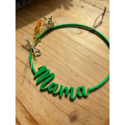 Corona mamá con flor seca