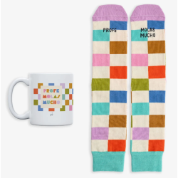 Kit Taza + Calcetines "Profe, molas mucho" 42/46