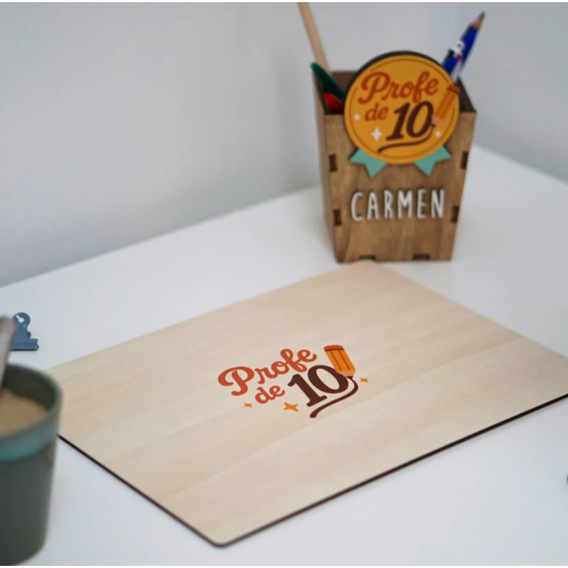 Tarjeta dedicatorias “Profe de 10”