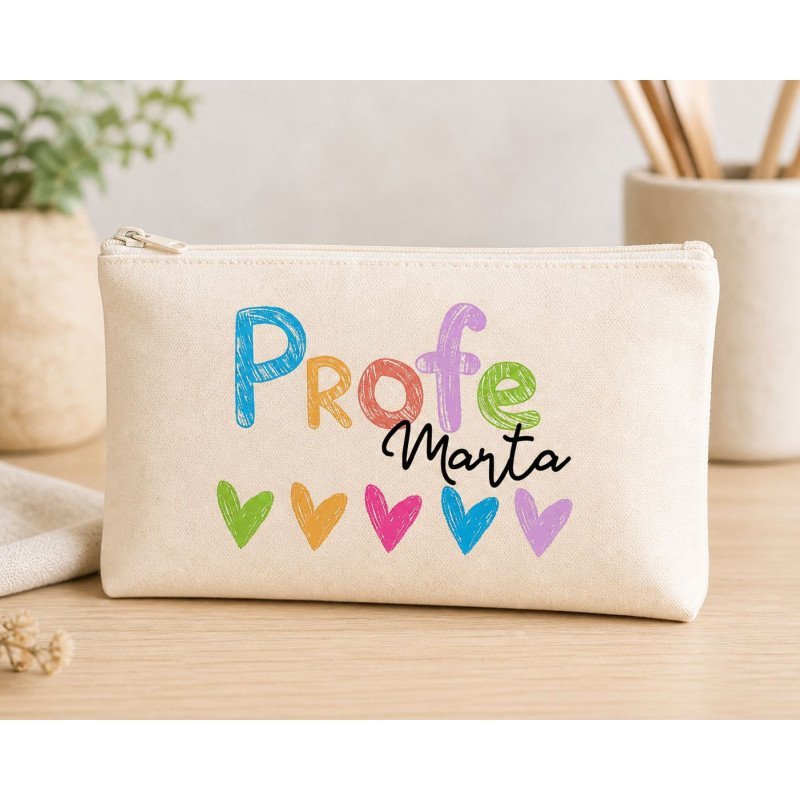 Neceser corazones profe personalizable